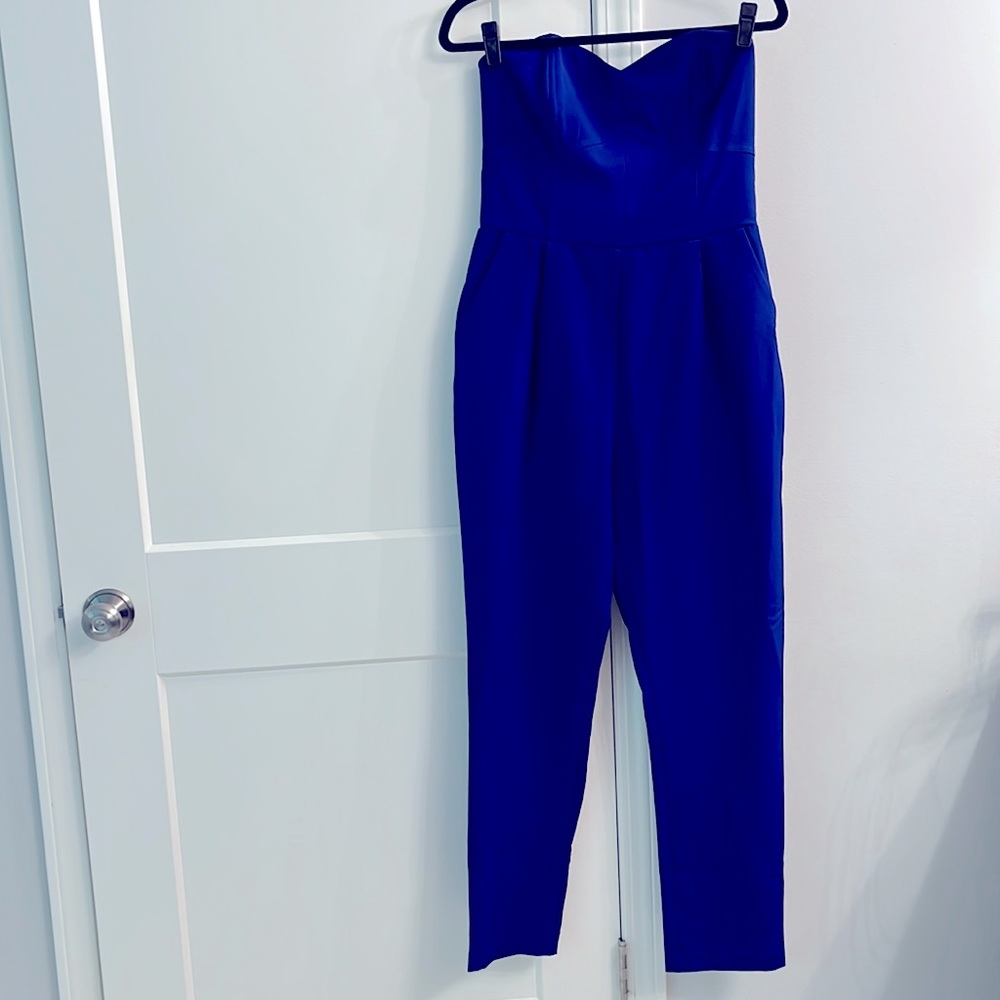 Adeptness Rae Cobalt Blue Strapless Jumpsuit
